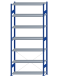 SCHULTE Steckregal, Fachbodenregale Stecksystem, Grundregal, einseitig nutzbar, H3000xB1300xT400 mm, 7 Fachböden, Fachlast 250 kg, RAL 5010 enzianblau / verzinkt