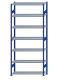 SCHULTE Steckregal, Fachbodenregale Stecksystem, Grundregal, beidseitig nutzbar, H3000xB1300xT400 mm, 7 Fachböden, Fachlast 250 kg, RAL 5010 enzianblau / verzinkt