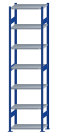 SCHULTE Steckregal, Fachbodenregale Stecksystem, Grundregal, beidseitig nutzbar, H3000xB750xT400 mm, 7 Fachböden, Fachlast 250 kg, RAL 5010 enzianblau / verzinkt