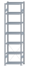 SCHULTE Steckregal, Fachbodenregale Stecksystem, Grundregal, einseitig nutzbar, H3000xB750xT400 mm, 7 Fachböden, Fachlast 250 kg, sendzimirverzinkt