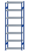 SCHULTE Steckregal, Fachbodenregale Stecksystem, Grundregal, beidseitig nutzbar, H3000xB1000xT400 mm, 7 Fachböden, Fachlast 250 kg, RAL 5010 enzianblau / verzinkt