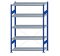 SCHULTE Steckregal, Fachbodenregale Stecksystem, Grundregal, einseitig nutzbar, H2000xB1300xT500 mm, 5 Fachböden, Fachlast 250 kg, RAL 5010 enzianblau / verzinkt