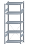 SCHULTE Steckregal, Fachbodenregale Stecksystem, Grundregal, einseitig nutzbar, H2000xB750xT500 mm, 5 Fachböden, Fachlast 250 kg, sendzimirverzinkt