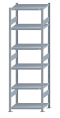 SCHULTE Steckregal, Fachbodenregale Stecksystem, Grundregal, beidseitig nutzbar, H2500xB750xT500 mm, 6 Fachböden, Fachlast 250 kg, sendzimirverzinkt