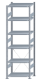 SCHULTE Steckregal, Fachbodenregale Stecksystem, Grundregal, einseitig nutzbar, H2500xB750xT500 mm, 6 Fachböden, Fachlast 250 kg, sendzimirverzinkt