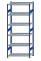 SCHULTE Steckregal, Fachbodenregale Stecksystem, Grundregal, beidseitig nutzbar, H2500xB1000xT500 mm, 6 Fachböden, Fachlast 250 kg, RAL 5010 enzianblau / verzinkt