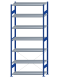 SCHULTE Steckregal, Fachbodenregale Stecksystem, Grundregal, einseitig nutzbar, H3000xB1300xT500 mm, 7 Fachböden, Fachlast 250 kg, RAL 5010 enzianblau / verzinkt