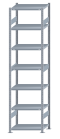 SCHULTE Steckregal, Fachbodenregale Stecksystem, Grundregal, beidseitig nutzbar, H3000xB750xT500 mm, 7 Fachböden, Fachlast 250 kg, sendzimirverzinkt