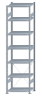 SCHULTE Steckregal, Fachbodenregale Stecksystem, Grundregal, einseitig nutzbar, H3000xB750xT500 mm, 7 Fachböden, Fachlast 250 kg, sendzimirverzinkt