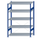 SCHULTE Steckregal, Fachbodenregale Stecksystem, Grundregal, einseitig nutzbar, H2000xB1300xT600 mm, 5 Fachböden, Fachlast 250 kg, RAL 5010 enzianblau / verzinkt