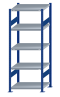 SCHULTE Steckregal, Fachbodenregale Stecksystem, Grundregal, beidseitig nutzbar, H2000xB750xT600 mm, 5 Fachböden, Fachlast 250 kg, RAL 5010 enzianblau / verzinkt