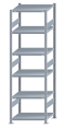 SCHULTE Steckregal, Fachbodenregale Stecksystem, Grundregal, beidseitig nutzbar, H2500xB750xT600 mm, 6 Fachböden, Fachlast 250 kg, sendzimirverzinkt