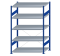 SCHULTE Steckregal, Fachbodenregale Stecksystem, Grundregal, einseitig nutzbar, H2000xB1300xT800 mm, 5 Fachböden, Fachlast 250 kg, RAL 5010 enzianblau / verzinkt