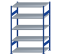 SCHULTE Steckregal, Fachbodenregale Stecksystem, Grundregal, beidseitig nutzbar, H2000xB1300xT800 mm, 5 Fachböden, Fachlast 250 kg, RAL 5010 enzianblau / verzinkt