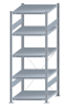 SCHULTE Steckregal, Fachbodenregale Stecksystem, Grundregal, einseitig nutzbar, H2000xB750xT800 mm, 5 Fachböden, Fachlast 250 kg, sendzimirverzinkt