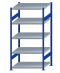 SCHULTE Steckregal, Fachbodenregale Stecksystem, Grundregal, beidseitig nutzbar, H2000xB1000xT800 mm, 5 Fachböden, Fachlast 250 kg, RAL 5010 enzianblau / verzinkt