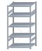 SCHULTE Steckregal, Fachbodenregale Stecksystem, Grundregal, einseitig nutzbar, H2000xB1000xT800 mm, 5 Fachböden, Fachlast 250 kg, sendzimirverzinkt