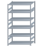SCHULTE Steckregal, Fachbodenregale Stecksystem, Grundregal, beidseitig nutzbar, H2500xB1300xT800 mm, 6 Fachböden, Fachlast 250 kg, sendzimirverzinkt