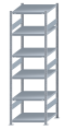SCHULTE Steckregal, Fachbodenregale Stecksystem, Grundregal, beidseitig nutzbar, H2500xB750xT800 mm, 6 Fachböden, Fachlast 250 kg, sendzimirverzinkt