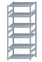 SCHULTE Steckregal, Fachbodenregale Stecksystem, Grundregal, einseitig nutzbar, H2500xB1000xT800 mm, 6 Fachböden, Fachlast 250 kg, sendzimirverzinkt
