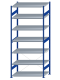 SCHULTE Steckregal, Fachbodenregale Stecksystem, Grundregal, einseitig nutzbar, H3000xB1300xT800 mm, 7 Fachböden, Fachlast 250 kg, RAL 5010 enzianblau / verzinkt