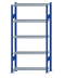 SCHULTE Steckregal, Fachbodenregale Stecksystem, Grundregal, beidseitig nutzbar, H2000xB1000xT300 mm, 5 Fachböden, Fachlast 85 kg, RAL 5010 enzianblau / verzinkt