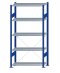 SCHULTE Steckregal, Fachbodenregale Stecksystem, Grundregal, einseitig nutzbar, H2000xB1000xT400 mm, 5 Fachböden, Fachlast 85 kg, RAL 5010 enzianblau / verzinkt