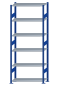 SCHULTE Steckregal, Fachbodenregale Stecksystem, Grundregal, beidseitig nutzbar, H2500xB1000xT400 mm, 6 Fachböden, Fachlast 85 kg, RAL 5010 enzianblau / verzinkt
