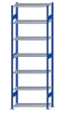 SCHULTE Steckregal, Fachbodenregale Stecksystem, Grundregal, beidseitig nutzbar, H3000xB1000xT400 mm, 7 Fachböden, Fachlast 85 kg, RAL 5010 enzianblau / verzinkt
