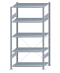 SCHULTE Steckregal, Fachbodenregale Stecksystem, Grundregal, einseitig nutzbar, H2000xB1000xT600 mm, 5 Fachböden, Fachlast 85 kg, sendzimirverzinkt