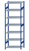 SCHULTE Steckregal, Fachbodenregale Stecksystem, Grundregal, beidseitig nutzbar, H3000xB1000xT600 mm, 7 Fachböden, Fachlast 85 kg, RAL 5010 enzianblau / verzinkt