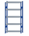 SCHULTE Steckregal, Fachbodenregale Stecksystem, Grundregal, beidseitig nutzbar, H2000xB1000xT300 mm, 5 Fachböden, Fachlast 330 kg, RAL 5010 enzianblau / verzinkt