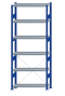 SCHULTE Steckregal, Fachbodenregale Stecksystem, Grundregal, einseitig nutzbar, H2500xB1000xT300 mm, 6 Fachböden, Fachlast 330 kg, RAL 5010 enzianblau / verzinkt