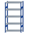 SCHULTE Steckregal, Fachbodenregale Stecksystem, Grundregal, beidseitig nutzbar, H2000xB1000xT400 mm, 5 Fachböden, Fachlast 330 kg, RAL 5010 enzianblau / verzinkt