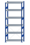 SCHULTE Steckregal, Fachbodenregale Stecksystem, Grundregal, einseitig nutzbar, H2500xB1000xT400 mm, 6 Fachböden, Fachlast 330 kg, RAL 5010 enzianblau / verzinkt