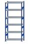 SCHULTE Steckregal, Fachbodenregale Stecksystem, Grundregal, beidseitig nutzbar, H2500xB1000xT400 mm, 6 Fachböden, Fachlast 330 kg, RAL 5010 enzianblau / verzinkt