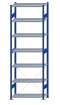 SCHULTE Steckregal, Fachbodenregale Stecksystem, Grundregal, einseitig nutzbar, H3000xB1000xT400 mm, 7 Fachböden, Fachlast 330 kg, RAL 5010 enzianblau / verzinkt