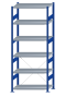 SCHULTE Steckregal, Fachbodenregale Stecksystem, Grundregal, einseitig nutzbar, H2500xB1000xT500 mm, 6 Fachböden, Fachlast 330 kg, RAL 5010 enzianblau / verzinkt