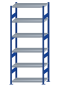 SCHULTE Steckregal, Fachbodenregale Stecksystem, Grundregal, beidseitig nutzbar, H2500xB1000xT500 mm, 6 Fachböden, Fachlast 330 kg, RAL 5010 enzianblau / verzinkt