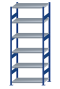 SCHULTE Steckregal, Fachbodenregale Stecksystem, Grundregal, beidseitig nutzbar, H2500xB1000xT600 mm, 6 Fachböden, Fachlast 330 kg, RAL 5010 enzianblau / verzinkt