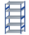 SCHULTE Steckregal, Fachbodenregale Stecksystem, Grundregal, beidseitig nutzbar, H2000xB1000xT800 mm, 5 Fachböden, Fachlast 330 kg, RAL 5010 enzianblau / verzinkt