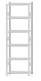 SCHULTE Steckregal, Fachbodenregale Stecksystem, Grundregal, beidseitig nutzbar, H2500xB750xT300 mm, 6 Fachböden, Fachlast 150 kg, RAL 7035 lichtgrau