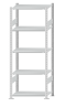 SCHULTE Steckregal, Fachbodenregale Stecksystem, Grundregal, beidseitig nutzbar, H2000xB750xT400 mm, 5 Fachböden, Fachlast 150 kg, RAL 7035 lichtgrau