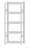SCHULTE Steckregal, Fachbodenregale Stecksystem, Grundregal, einseitig nutzbar, H2000xB750xT400 mm, 5 Fachböden, Fachlast 150 kg, RAL 7035 lichtgrau