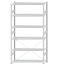 SCHULTE Steckregal, Fachbodenregale Stecksystem, Grundregal, einseitig nutzbar, H2500xB1300xT400 mm, 6 Fachböden, Fachlast 150 kg, RAL 7035 lichtgrau