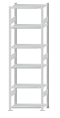 SCHULTE Steckregal, Fachbodenregale Stecksystem, Grundregal, beidseitig nutzbar, H2500xB750xT400 mm, 6 Fachböden, Fachlast 150 kg, RAL 7035 lichtgrau