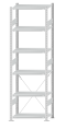 SCHULTE Steckregal, Fachbodenregale Stecksystem, Grundregal, einseitig nutzbar, H2500xB750xT400 mm, 6 Fachböden, Fachlast 150 kg, RAL 7035 lichtgrau