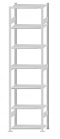 SCHULTE Steckregal, Fachbodenregale Stecksystem, Grundregal, beidseitig nutzbar, H3000xB750xT400 mm, 7 Fachböden, Fachlast 150 kg, RAL 7035 lichtgrau