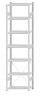 SCHULTE Steckregal, Fachbodenregale Stecksystem, Grundregal, einseitig nutzbar, H3000xB750xT400 mm, 7 Fachböden, Fachlast 150 kg, RAL 7035 lichtgrau