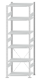 SCHULTE Steckregal, Fachbodenregale Stecksystem, Grundregal, einseitig nutzbar, H2500xB750xT500 mm, 6 Fachböden, Fachlast 150 kg, RAL 7035 lichtgrau